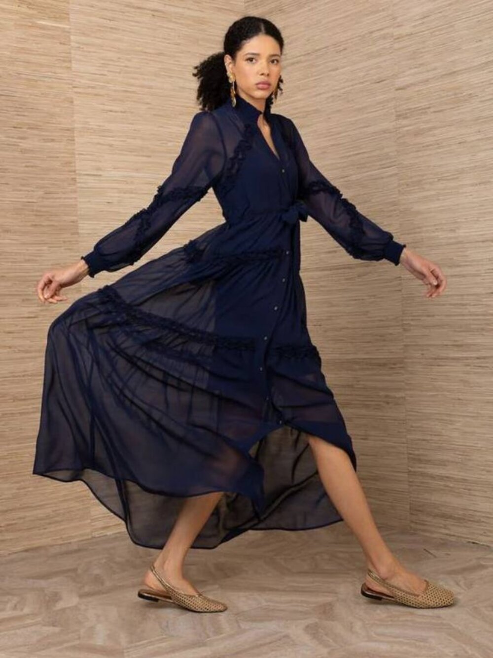 NEW NWT HALE BOB MEGHAN MAXI DRESS 5YRF644S SIZE LARGE